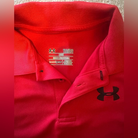 Under armour youth large polo with 3 button tons set of 2 (black and red) - Picture 5 of 6